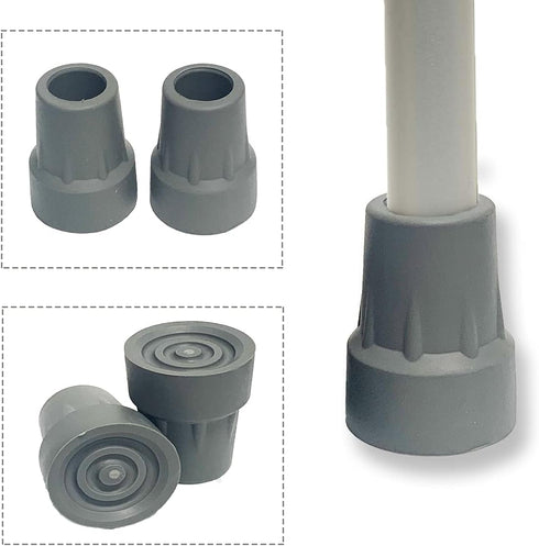 Crutch Tips, Replacement Medical Drive Cane Tips, 7/8 Inch, Gray, 2 Pcs...