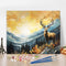 Rebotipy Deer Paint by Numbers Kit for Adults, Forest Trees Deer Paint by Numbers, DIY Acrylic Oil Painting of Mountains Landscape, 16x20inch Mode...