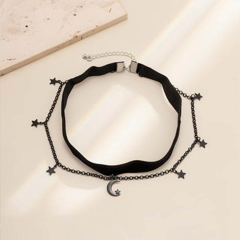 AOEDEJ Moon Choker Necklace Chain Choker Necklace Spider Necklace Choker Goth Choker Necklace Black Choker Necklace for Women...