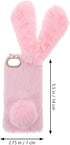 Mikikit Pink Plush Bunny Case for iPhone SE 2020/7/8 - Kawaii Fuzzy Fluffy Protective Case...
