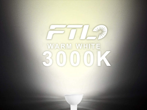 FTL MR16 LED Light Bulbs 3000K Warm White AC/DC 12V Non Dimmable Glass Cover 5W 500lm GU5.3 Spotlight 50W Halogen Replacement for Track Lighting a...