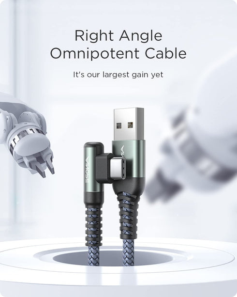 16.5FT USB C Fast Charging Cable 3.1A Fast Charge, Right Angle AINOPE USB C Charging Cable, Durable Nylon Braided USB Type C Cable Compatible Gala...