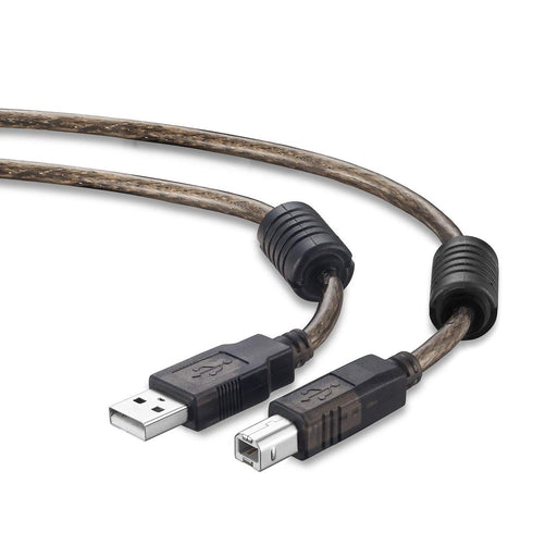Tan QY Active USB 2.0 Printer Cable 50Ft - A-Male to B-Male High Speed Printer/Scanner/Repeater Cable for HP, Canon, Lexmark, Dell, Samsung etc (5...