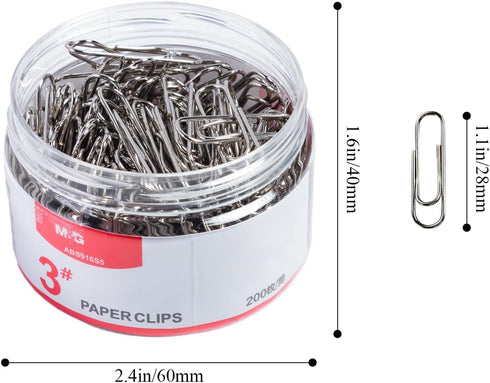 M&G Paper Clips 600pcs Medium Metal Paper Clips for File Paper Document Organizer, Anti-Rust Paperclips Ideal for Home Chool Office Use (3 Boxes)...