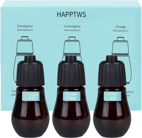 Aromatherapy Essential Oil Set - 3-Piece Essential Oil Set in Three Flavors: Eucalyptus, Lemongrass, and Orange...