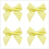 50pcs Mini Satin Ribbon Bows Fabric Ribbon Flowers 42mm x 39mm Appliques DIY Craft for Sewing, Scrapbooking, Wedding, Christmas Gift Warpping (Yel...