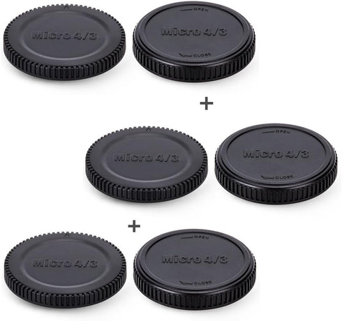 Camera Rear Lens Cap & Body Cap Cover for M4/3 MFT Mount on Olympus OM-5 OM-1 E-M10 Mark IV III E-M5 Mark III II E-M1 Mark III II E-PL9 E-PL8 Pana...