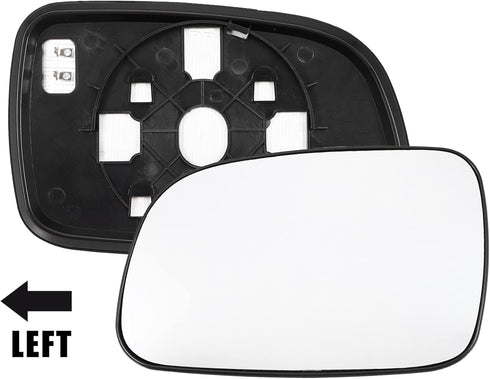 X AUTOHAUX Car Rearview Left Driver Side Heated Mirror Glass Replacement W/Backing Plate for Jeep Grand Cherokee 1999-2004...