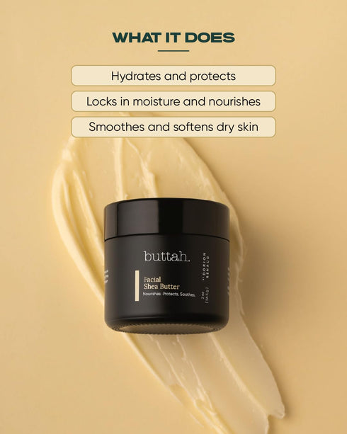Buttah Skin Facial Shea Butter 2oz - Organic Whipped Virgin Raw Moisturizer for All Skin Tones - Hydrating & Natural...