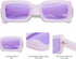 Allarallvr Trendy Rectangle Sunglasses for Women Men Vintage 90's Square Shades Thick Frame Nude Sunnies Sunglasses AR82002...