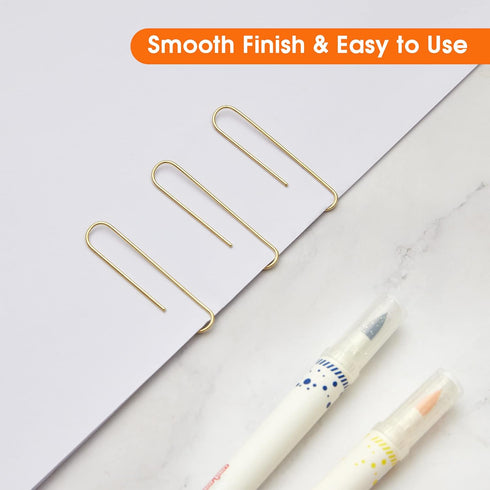 Gold Paper Clips, 200 Count Large Size, 2 Inch Jumbo Paperclips, Stylish Gold-Plated Paper Clip...