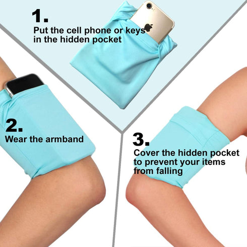 Large Armband Wristband for Cellphone Key Airpod - Sleeve Holder Pouch Case Strap Fits iPhone 6 6S 7 8 Plus X XR XS 11 12 13 14 15 Max Android Wal...