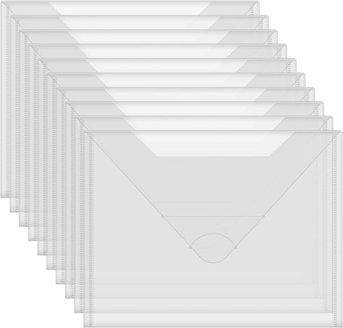 Briartw 10 Pack Large Storage Bag,11.5"x9"Resealable Plastic Envelopes Pockets for Cutting Dies Stencil Crafts Organizer Holder,Clear Storage Enve...