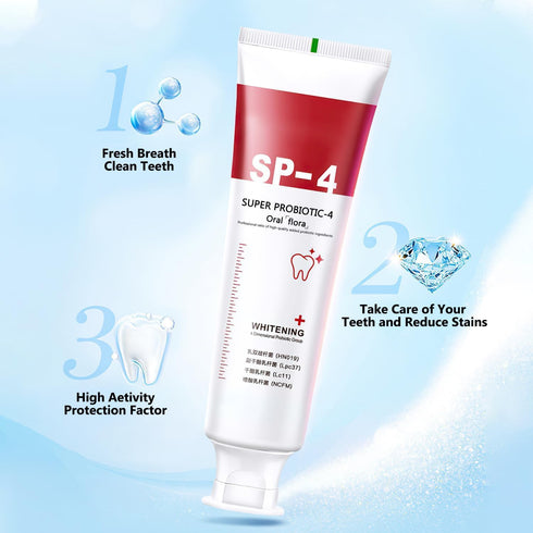 2pcs Yayashi SP-4 Toothpaste Fresh Breath Toothpaste,SP-4 Probiotics Whitening Toothpaste, Promotes Healthy Teeth and Gums, Prevents Tartar, White...