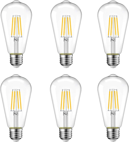 Dimmable Vintage Edison LED Bulb,Antique 40W Vintage Edison Bulb,E26 Light Bulb Led Bulb 400 Lumens Warm white 2700K,Pack of 6...