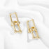 U Shape Pin Chunky Earring Gold Plated Link Chain Chunky Circle Hoop Earrings Chunky U Shaped Pinball Linked Drop Earrings Paperclip Link Dangle E...