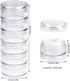 Fengek 6 Sets 6 Layer Stackable Plastic Containers, 10G/10ML Clear Cosmetic Storage Box Round Organizer Jars for Beads, Buttons, Small Jewelry Fin...