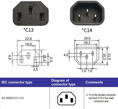 chenyang 2 Pack IEC 320 C14 to C13 Power 90 Degree Right Angled Extension Converter Connector Adapter...