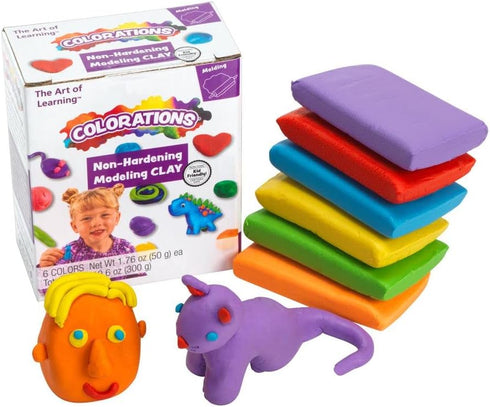 Non-Hardening Clay - Set of 6, Smooth,...