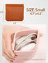 Cosmetic Bags for Women Small Makeup Bag for Purse Pu Leather Makeup Pouch Travel Makeup Bag with Zipper Make Up Bag for Travelling (Brown)...