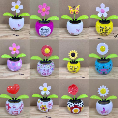Solar Dancing Solar Powered Dancing Bee Toy in Colorful Shape Flip Flap Animated Bobblehead Dancer Window Sun Catcher Car Dashboard Decor Solar Po...