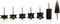 Citian 7 Stlye Black Ebony Wood Leather Burnisher Polished Rods, Leather Slicker Burnishing Tool, Edge Burnisher, Electric Polished Tip Head DIY R...