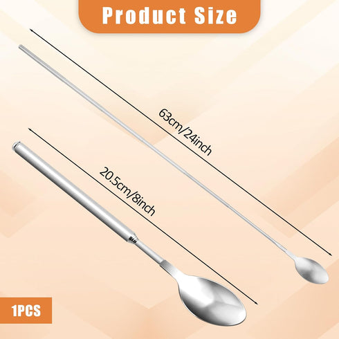 Telescopic Spoon Retractable Spoon Extending Spoon 20~63cm/ 8~24.8inch Long, Stainless Steel Telescopic Spoon Extendable Cooking Spoons Extra Long...