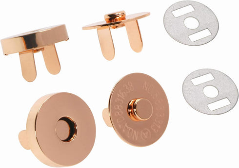 Mini Skater Magnetic Button Clasp Snaps for Sewing Craft Bag Clothing Scrapbooking No Tools Required, 6-Pack (18mm, Rose Gold)...