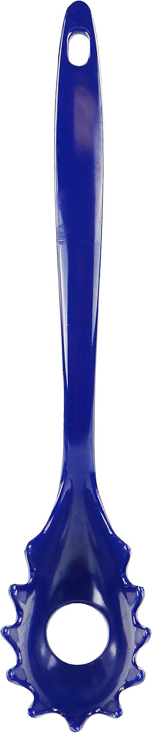 Spaghetti Spoon, Pasta Server, Fork with Ergonomic Handle, Heat Resistant, BPA Free,11.5 inch Melamine Utensil by Reston Lloyd, Indigo...