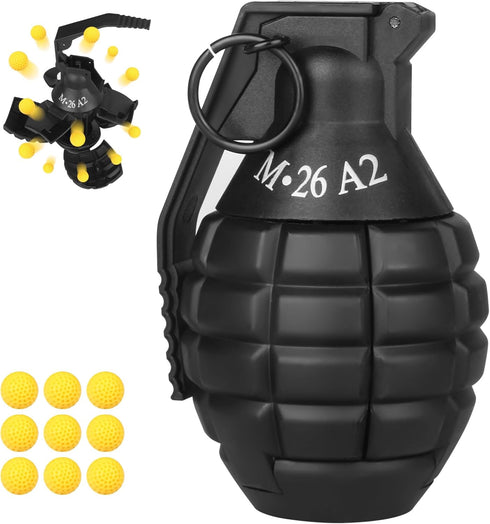 Toy-Hand Grenade for CS Battle Game,with 9 Foam Ammo Black Fun Impact Tactical CS-Grenade Toys Outdoor Team Sport for Age 14 Years Old and up and ...