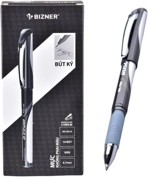 High Grade Gel Pens, Black Ink, 0.7mm Fine Point, 10 Count Pack, Quick Smooth Writing, Screw Off Cap, Gel Ink Pens, for School, Office Supplies (B...