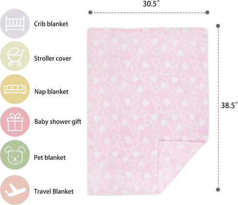 June Garden Cozy Dream Fleece Baby Security Blanket and Plush Blanket Gift Set - Infants Nursery Swaddling Bed Blankets - 15" x 15" Lovey and 30" ...