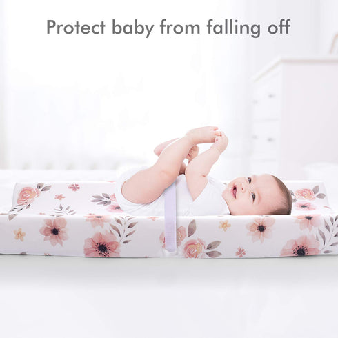 Tyke Bliss Pink Changing Pad Cover for Girls – Stretchy Floral Changing Pad Covers Made with 100% Combed Cotton Jersey Knit, Super Soft, Diaper Ch...