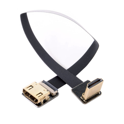JSER CYFPV Down Angled 90 Degree HDMI Male to Female FPC Flat Cable for HDTV Multicopter Aerial Photography (0.2m)...