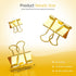 AK 1inch*48 pcs Golden Binder Clips Paper Binder Clips Medium Size Metal Fold Back Clips with Box for Office School and Home Supplies...