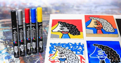 Pebeo 4Artist Marker, Oil Paint Markers, Basic Set of 5 x 4 mm...