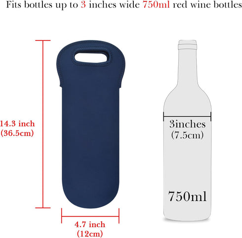 Wine Travel Carrier & Cooler Bag, Wine bottle Carrying Tote Picnic Cooler, Water, Drinks, Beer Bottle Insulated, Neoprene Hand Bag for Travel with...
