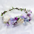 Vivivalue Floral Crown Headband Flower Headpiece Hair Wreath Floral Halo Boho with Ribbon Wedding Party Photos Prom Lavander...