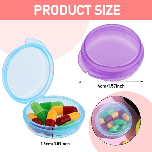 4 Pcs Mini Pill Organizer Small Pill Box Cute Portable Pill Case for Pocket Purse Travel Storage Containers Earplug Case Medicine Dispenser Vitami...