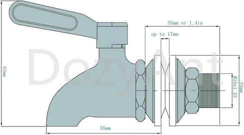 DOZYANT Updated More Durable Beverage Dispenser Replacement Spigot,Stainless Steel Polished Finished, Water Dispenser Replacement Faucet, fits Ber...
