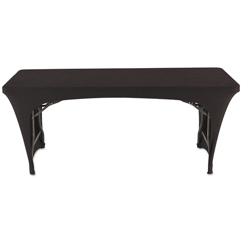 Iceberg iGear Stretch Fabric Open-Sided Table Cover, Fits 6' Table, Polyester/Spandex, Black, 30" W x 72" L...