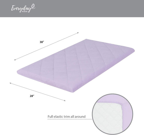 Pastel Lavender Purple Pack n Play Quilted Mattress Sheet – Ultra-Soft, Comfortable Portable Crib Mattress Sheet for Baby Girls; Playpen Mattress ...