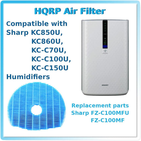 HQRP Humidifying Filter Compatible with Sharp KC850U, KC860U, KC-C70U, KC-C100U, KC-C150U Humidifier, FZC100MFU Replacement