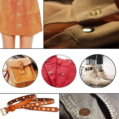 80 Sets Leather Snap Fasteners Kit, BetterJonny 15mm Metal Snap Buttons Heavy Duty Press Studs with 4 Setter Tools for Clothes Bracelet Jackets Je...