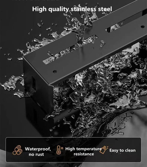 Wall Mount Utensil Holder, 15.7'' Stainless Steel Kitchen Utensil Rack, Multi-use Hanging Storage Organizer Rack with Knife Holder, Towel Bar, Fla...