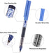 16 Pack Liquid Ink Rollerball Pens, Blue Pens CS Fine Point with 0.5mm Blue Ink, Smooth Writing Bulk Pens, and Office Supplies...