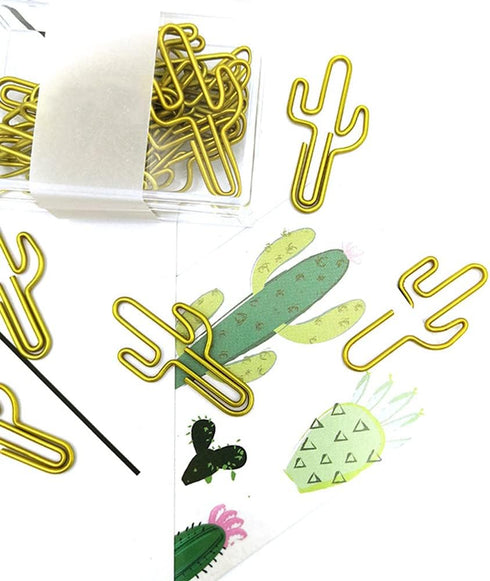 Binder Paper Clip 30 Cute Cactus Paper Clip Creative Decoration JruiZhp Stationery Paper Clip Paper Clip and Binder for Home, School and Office (B...