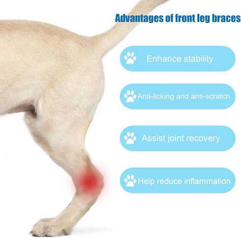 Dog Hind Leg Brace Protects Wounds, Dogs Leg Compression Joint Wrap for Recovery, Pair of Dog Elbow Brace Prevents Injuries, Pet Leg Hock Protecto...