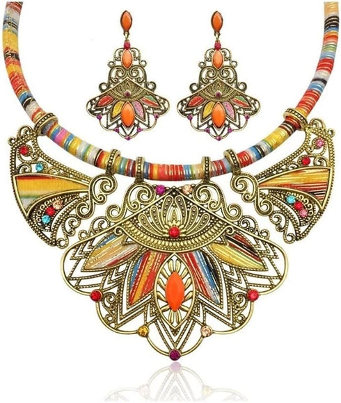 Stylish and Exquisite African fashion Jewelry Sets for Women - boho jewelry necklaces and Earring Sets for women with Simple Design, Perfect for A...