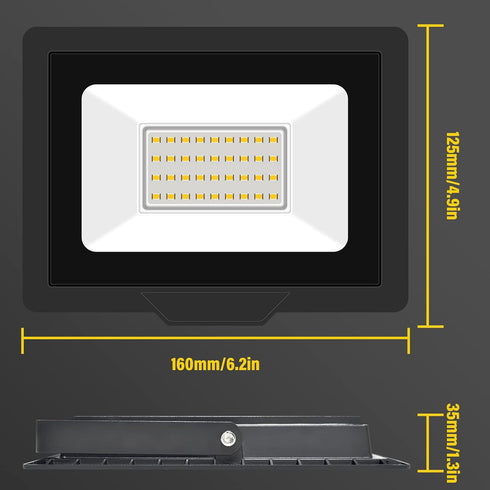 AUXTINGS 30W LED Flood Lights Outdoor Security Lights 3000LM Outside Lamp 4000K Warm White Spot Light Exterior Lighting for Yard Backyard House Co...